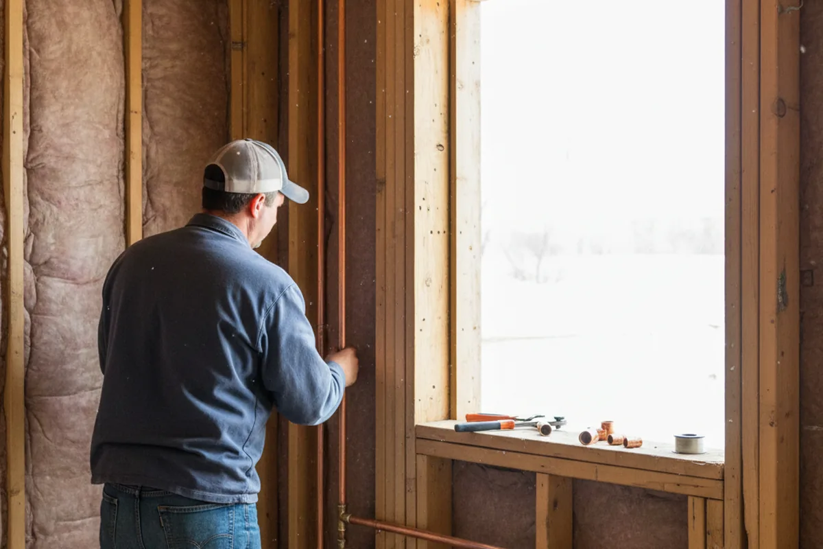 Licensed plumber running new copper supply lines in a Aliquippa home