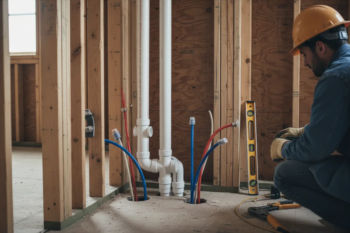 Drain and supply rough-in during Drain Cleaning in Aliquippa